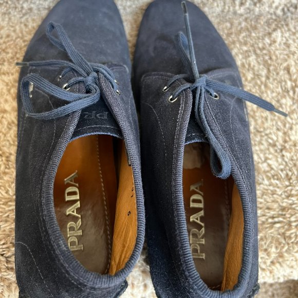 Prada Women's Navy Suede Ankle Booties - Picture 6 of 14